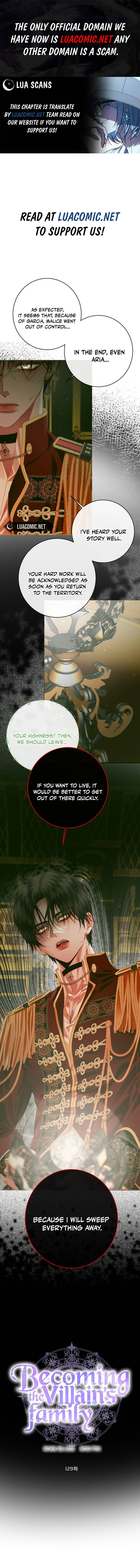 Becoming The Villain’s Family Chapter 129 page 1