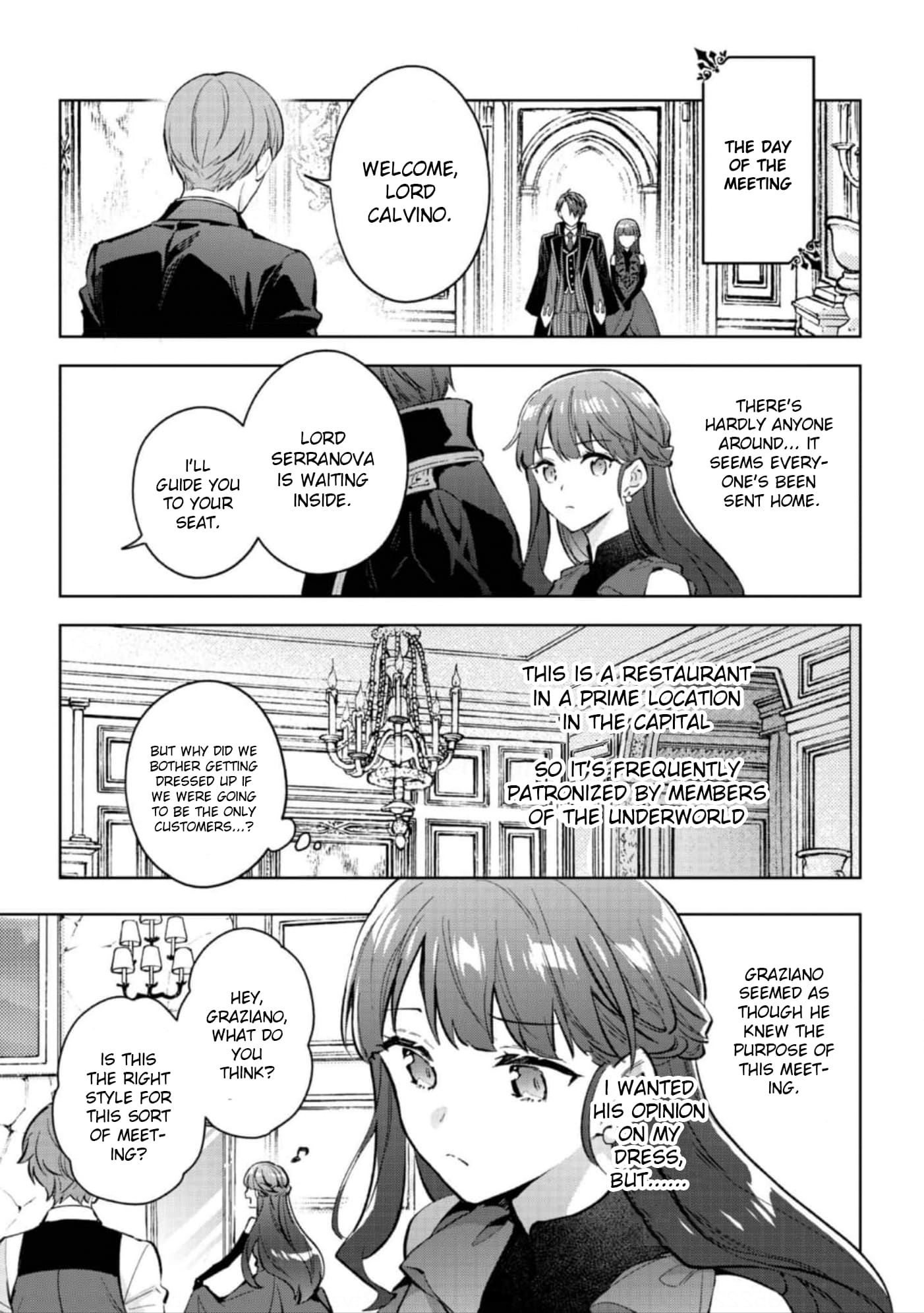 Akutou Ikka no Mana Musume, Tensei Saki mo Otome Game no Gokudou Reijou deshita.: Saijoukyuu Rank no Akuyaku-sama, Sono Dekiai wa Fuyou desu! @COMIC Chapter 21 page 2