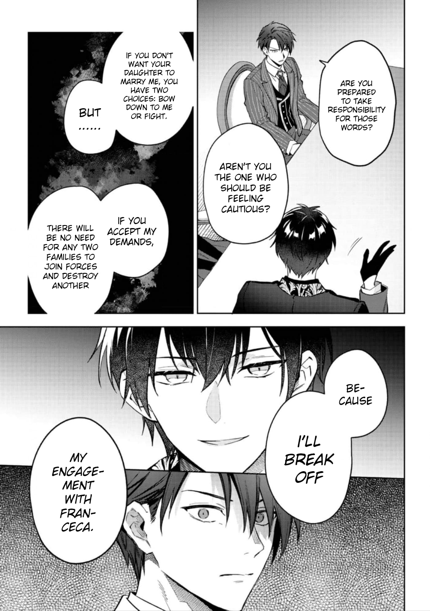 Akutou Ikka no Mana Musume, Tensei Saki mo Otome Game no Gokudou Reijou deshita.: Saijoukyuu Rank no Akuyaku-sama, Sono Dekiai wa Fuyou desu! @COMIC Chapter 22 page 6