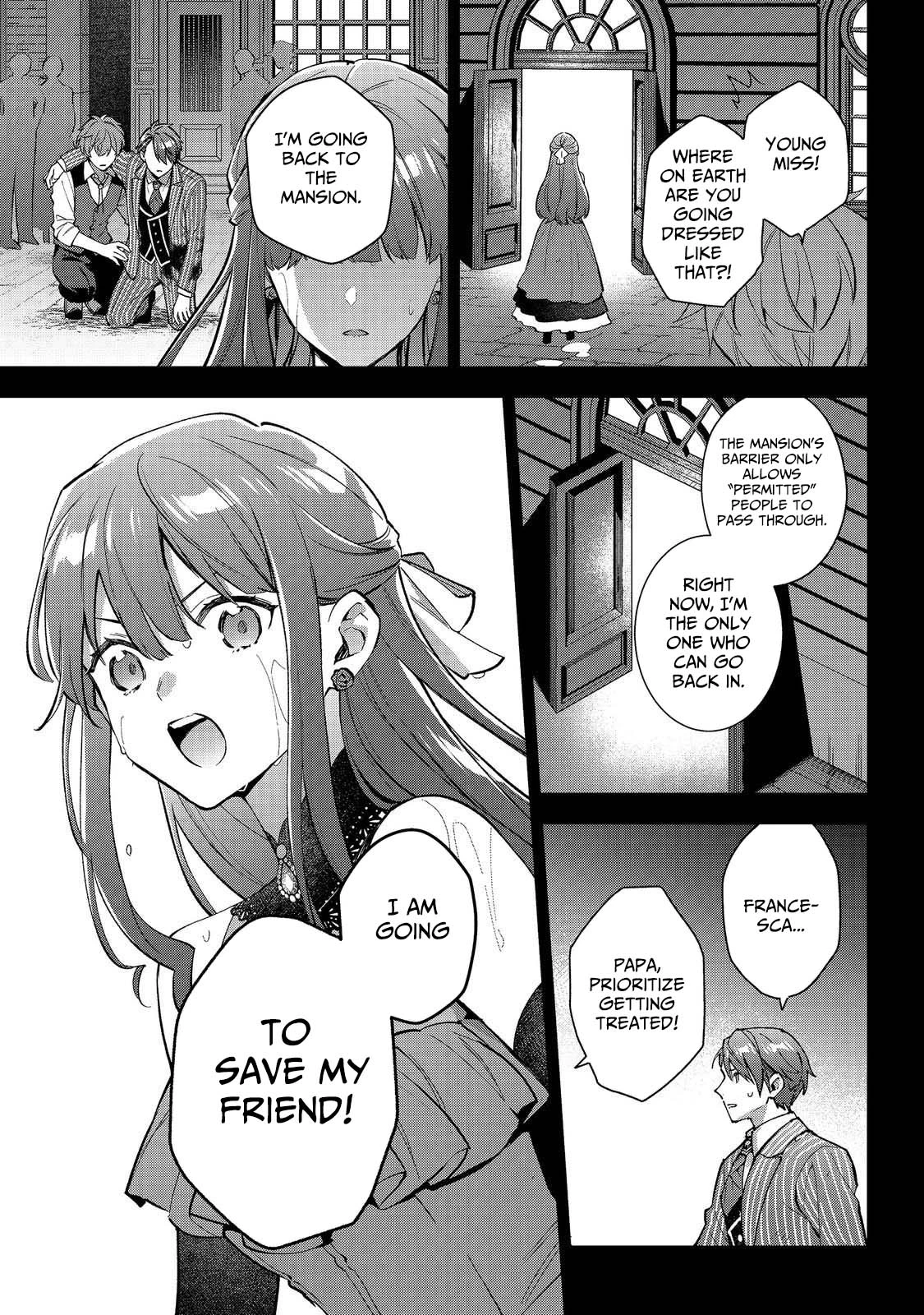 Akutou Ikka no Mana Musume, Tensei Saki mo Otome Game no Gokudou Reijou deshita.: Saijoukyuu Rank no Akuyaku-sama, Sono Dekiai wa Fuyou desu! @COMIC Chapter 29 page 13