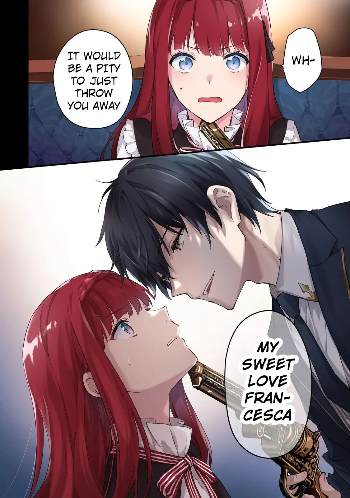 Akutou Ikka no Mana Musume, Tensei Saki mo Otome Game no Gokudou Reijou deshita.: Saijoukyuu Rank no Akuyaku-sama, Sono Dekiai wa Fuyou desu! @COMIC Chapter 1 page 3