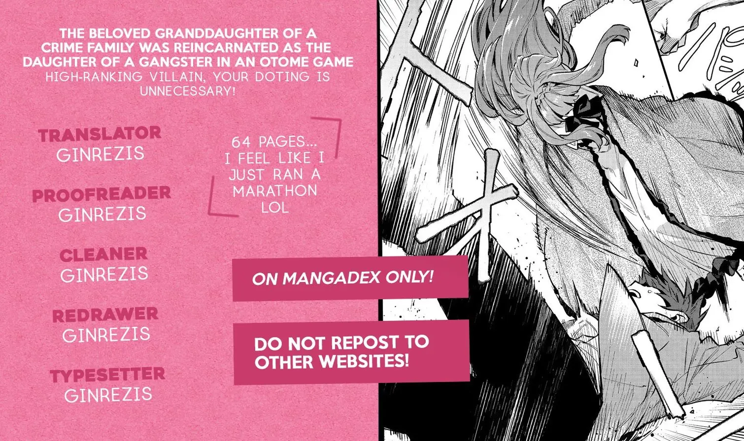 Akutou Ikka no Mana Musume, Tensei Saki mo Otome Game no Gokudou Reijou deshita.: Saijoukyuu Rank no Akuyaku-sama, Sono Dekiai wa Fuyou desu! @COMIC Chapter 1 page 62