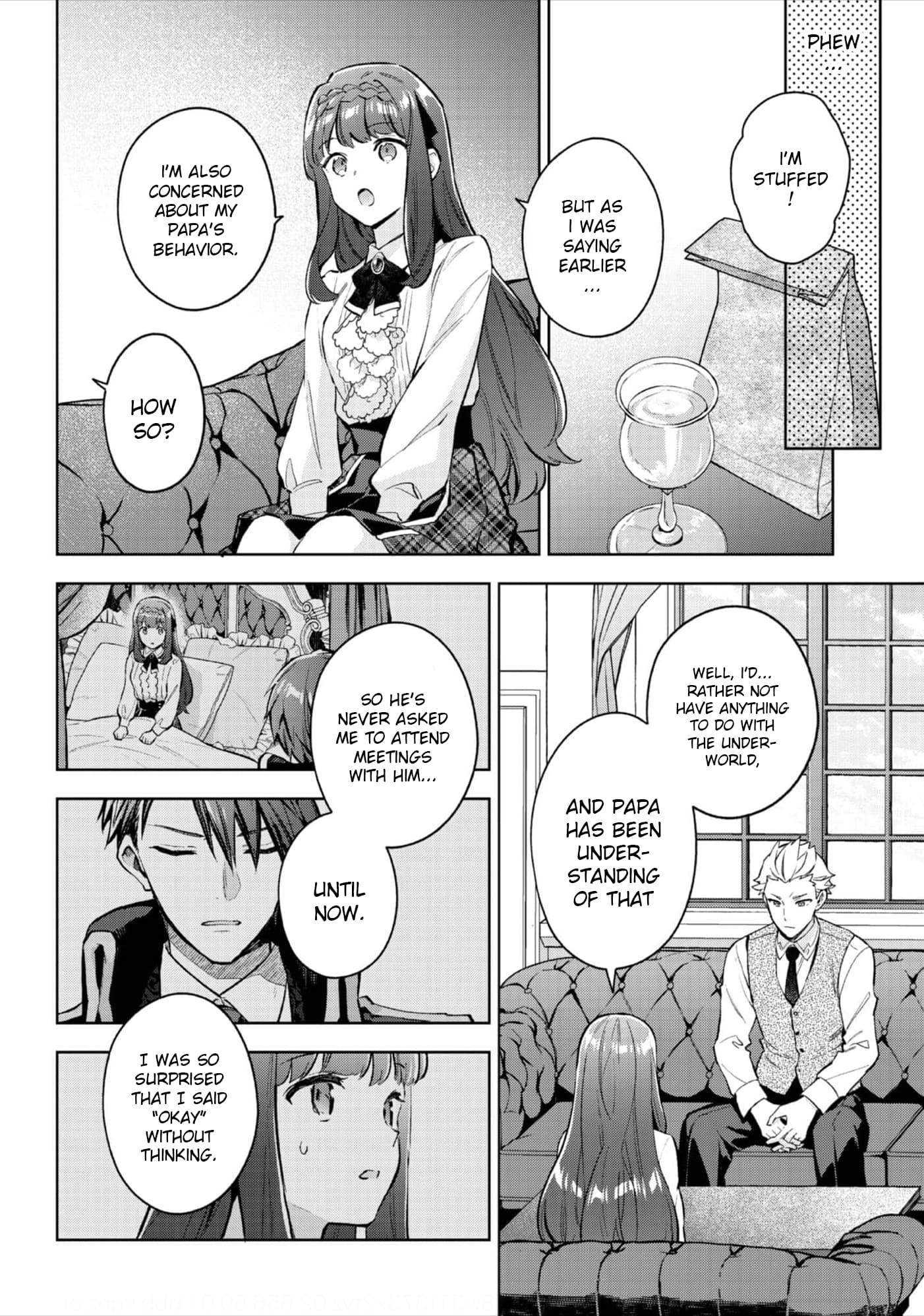 Akutou Ikka no Mana Musume, Tensei Saki mo Otome Game no Gokudou Reijou deshita.: Saijoukyuu Rank no Akuyaku-sama, Sono Dekiai wa Fuyou desu! @COMIC Chapter 20 page 5