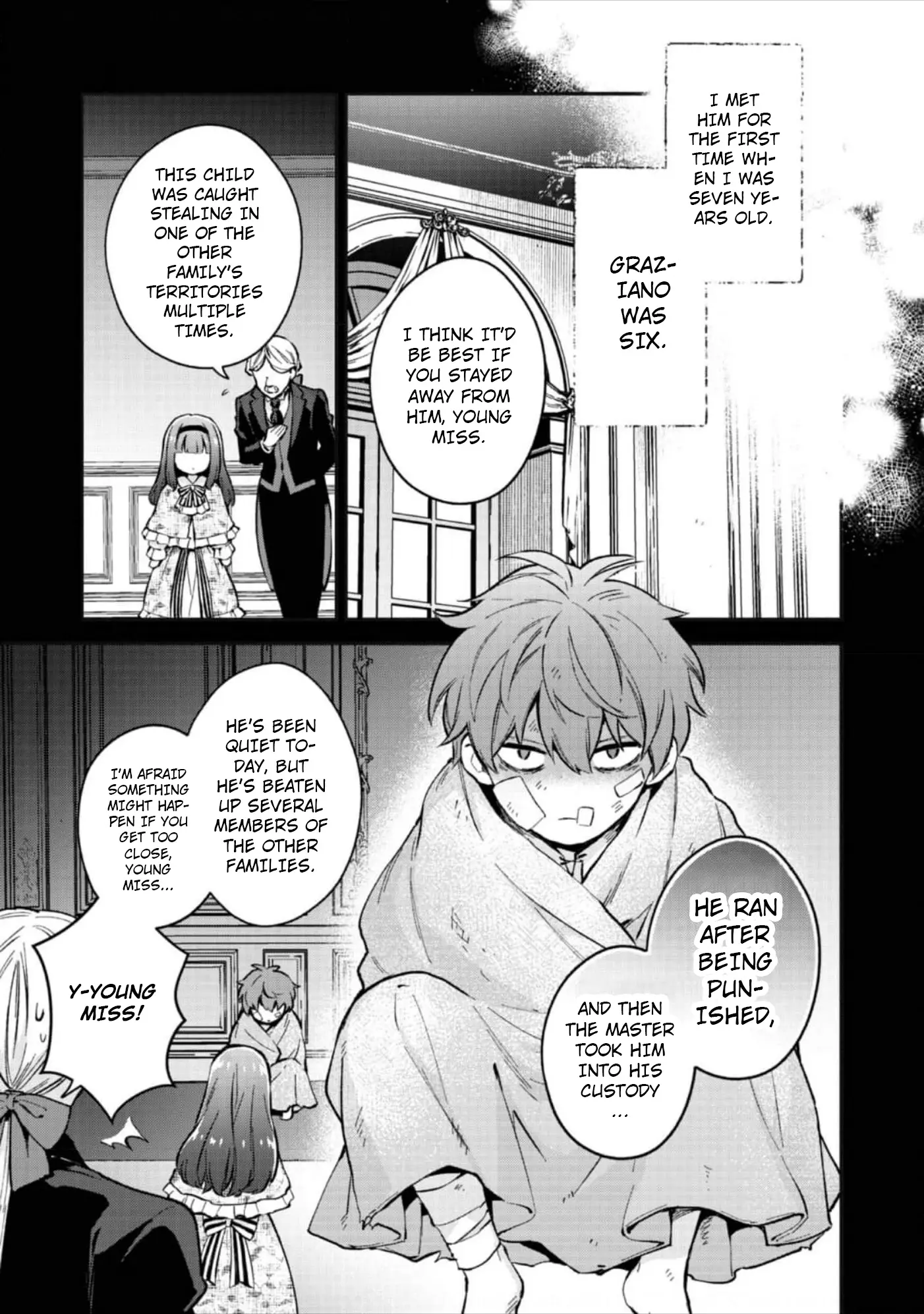 Akutou Ikka no Mana Musume, Tensei Saki mo Otome Game no Gokudou Reijou deshita.: Saijoukyuu Rank no Akuyaku-sama, Sono Dekiai wa Fuyou desu! @COMIC Chapter 4 page 8