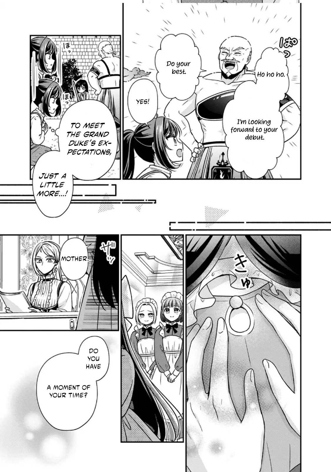Danzai Sareru Koushaku Reijou, Umarekawatte Last Boss no Ouhi-sama no Kodomo ni Narimasu Chapter 4.2 page 9