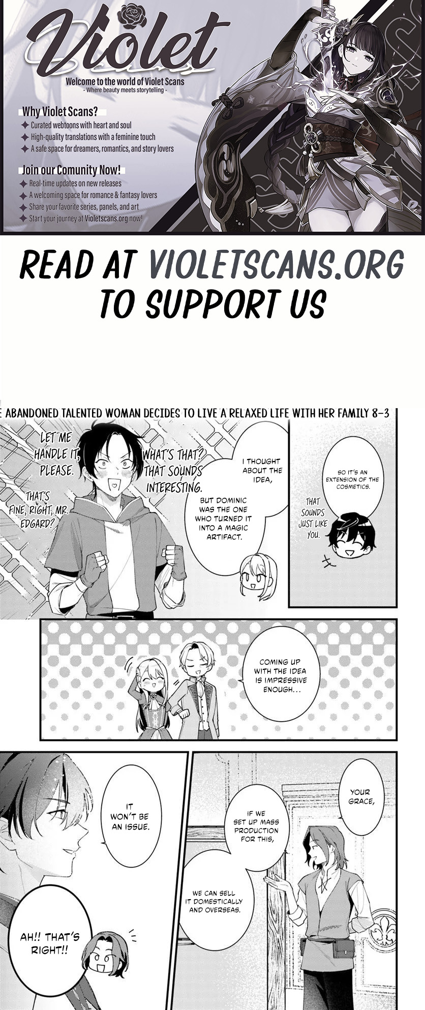 The Abandoned Talented Woman Decides to Live a Relaxed Life With Her Family Chapter 8.3 page 1