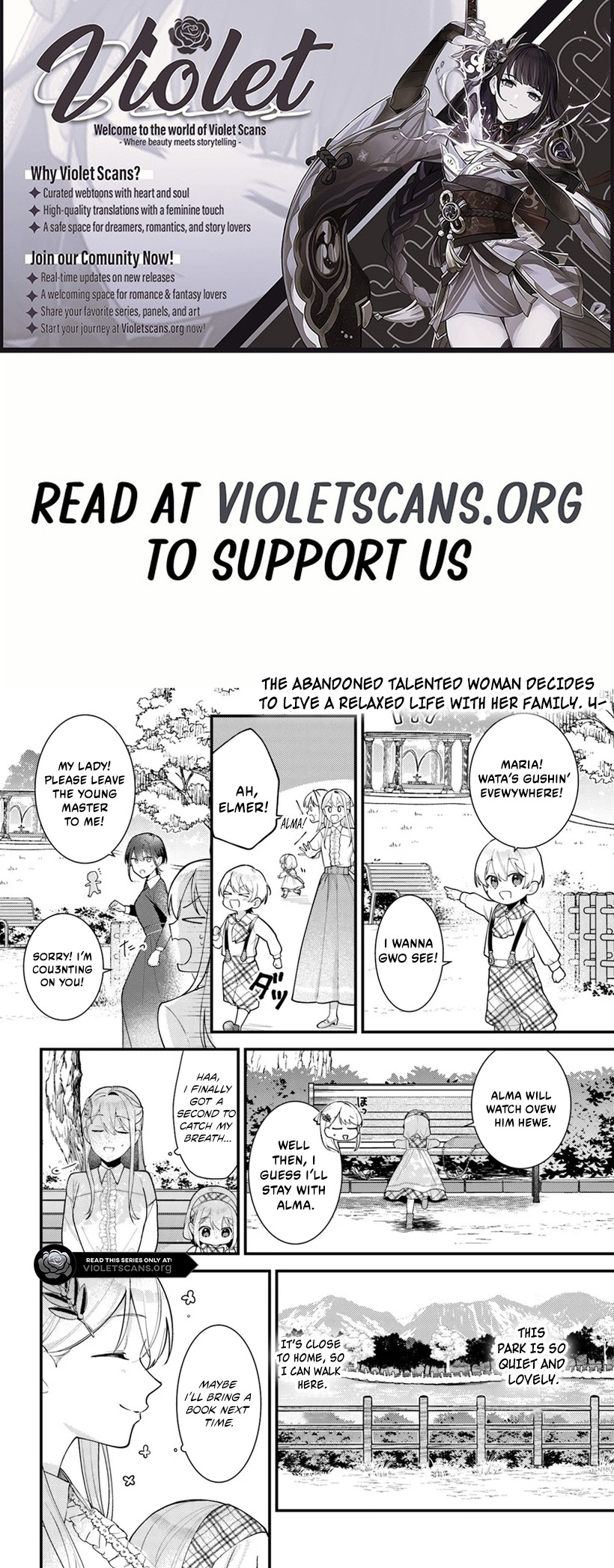 The Abandoned Talented Woman Decides to Live a Relaxed Life With Her Family Chapter 4.2 page 1